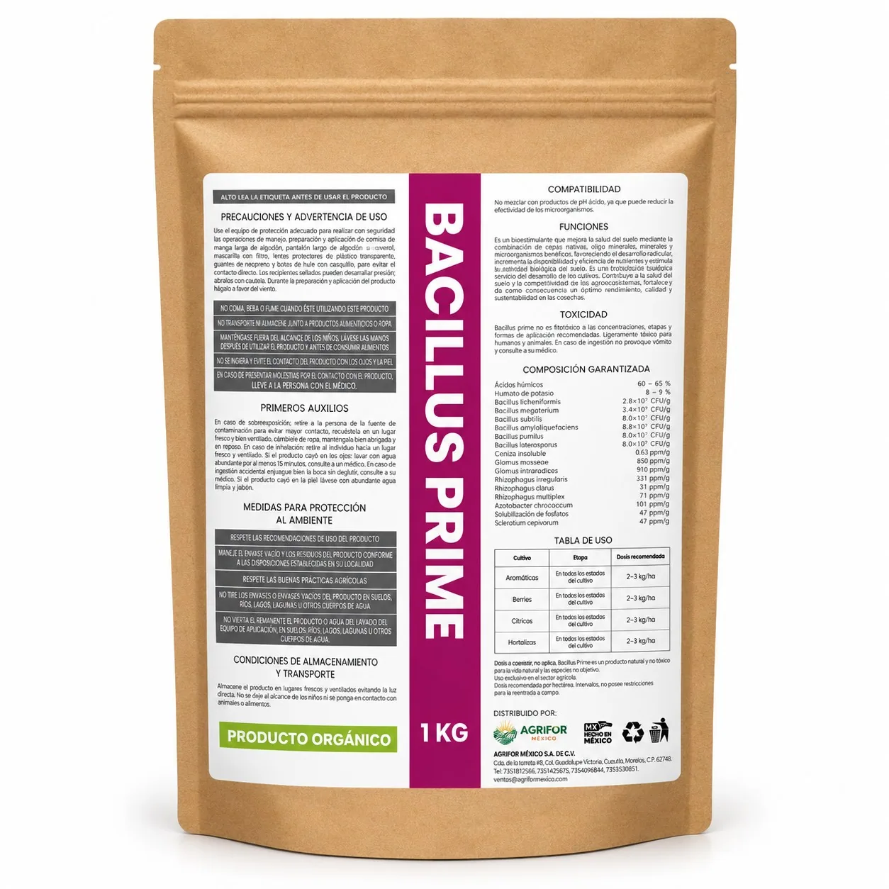 Embalagem de Bacillus Prime
